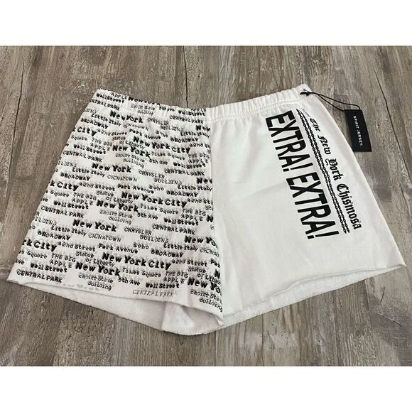Spirit Jersey New York Puff Print Sweat Shorts Size Medium - Picture 1 of 5